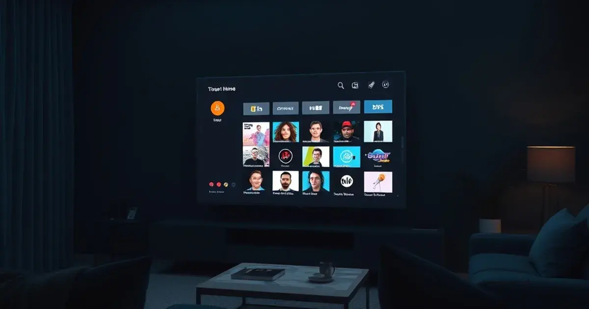 Smart-TV-Startbildschirm mit App-Symbolen zur Installation der IPTV-App